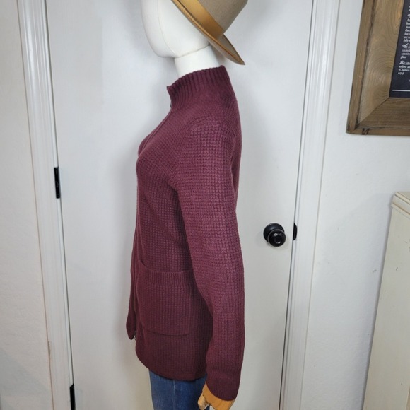 L.L. Bean Supersoft Waffle Coatigan Deep Wine Size XSP Fall Winter Coat Preppy - Picture 8 of 11